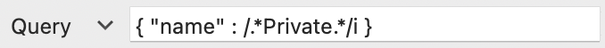 The inline version of the Contains operation is a literal regex