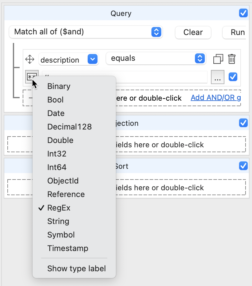 Selecting RegEx for a match in MongoDB