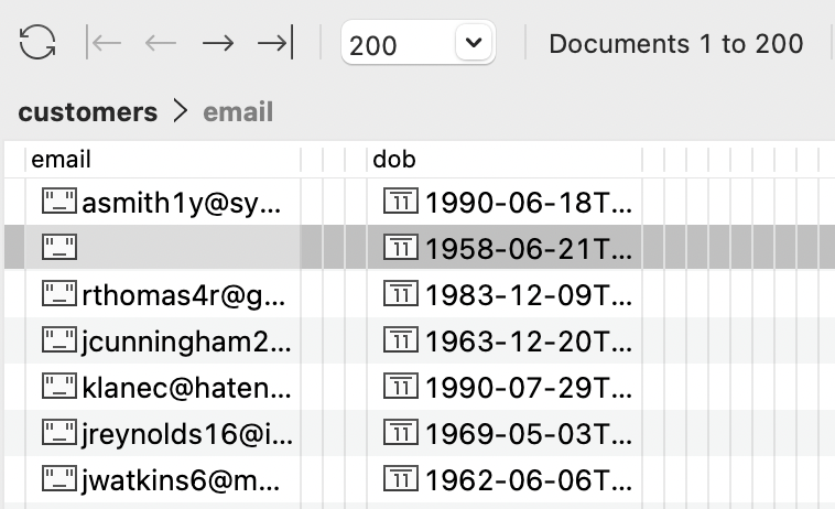 Two Columns visible in a Table View ready for copy and paste