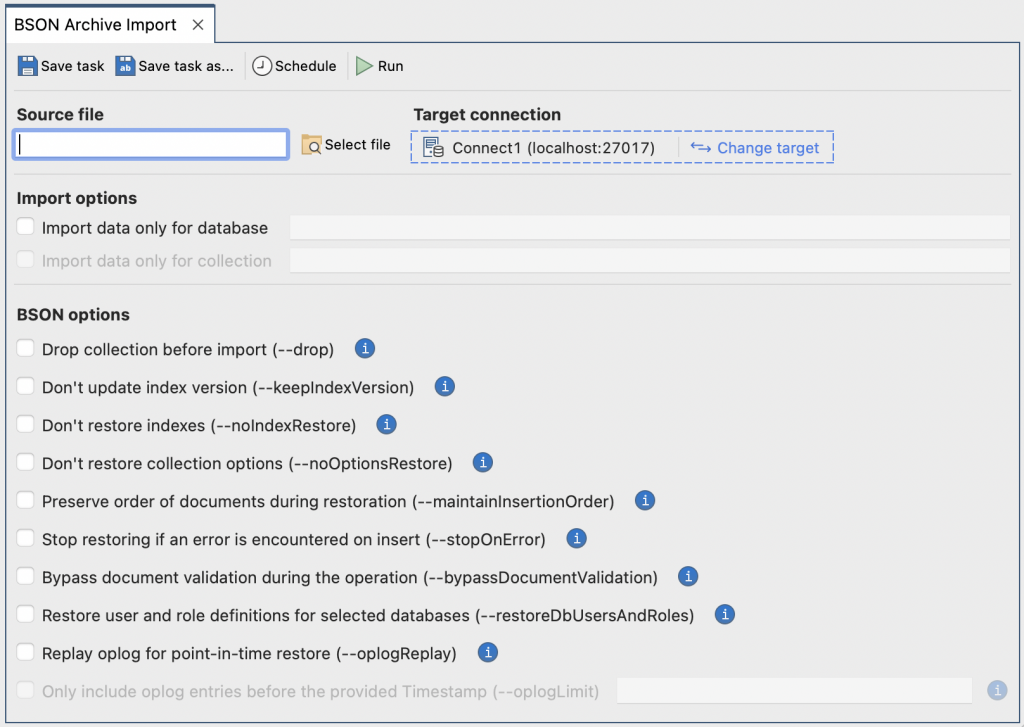 Importing a BSON Archive with Studio 3T