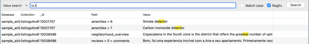 Regular Expression with an any character match in Value Search