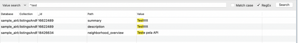 Regular Expression in Value Search anchored to start of field