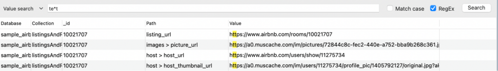 Regular Expression with a * one or more character match - matching https:// in Value Search