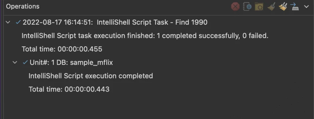 The Operations Pane shows the progress of a running task