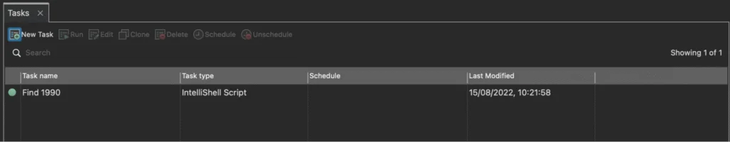 The Task Overview shows the Script Units in the Task