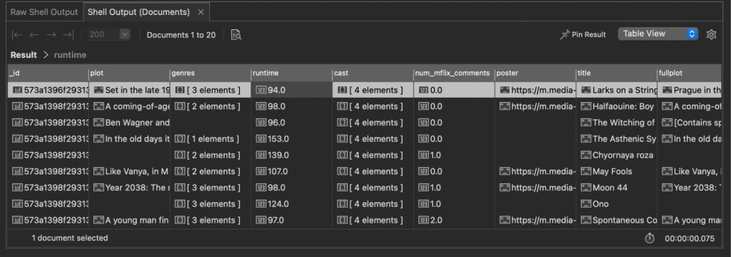 Results in the editor can be automatically parsed into tree, table or JSON views