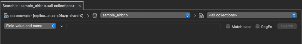 Search for a field value and field name in MongoDB for a particular database