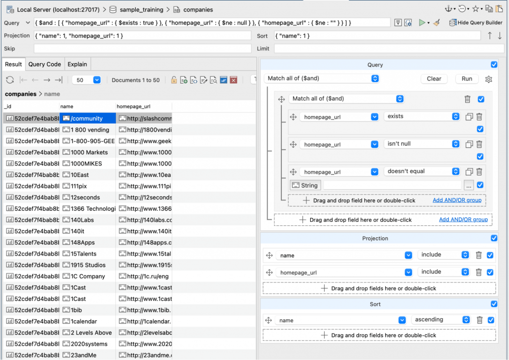 The query that we want to use in Mongosh to write a file