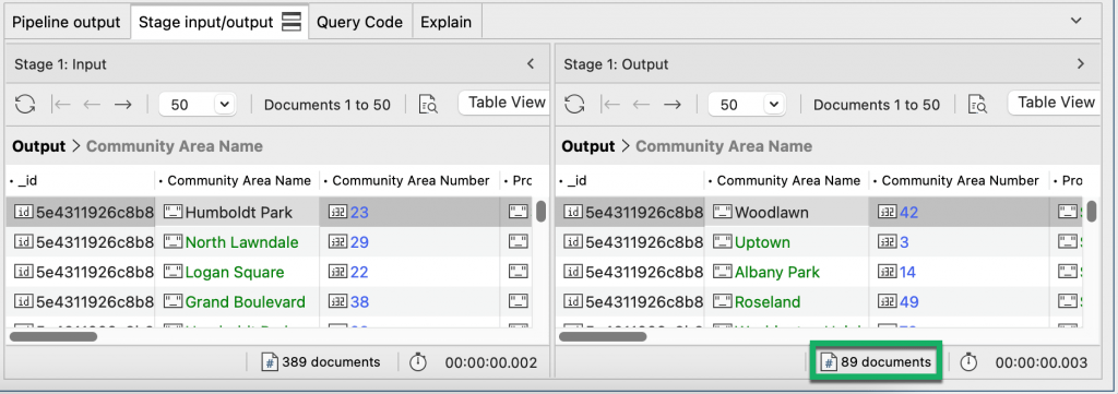 Check stage outputs with Aggregation Editor