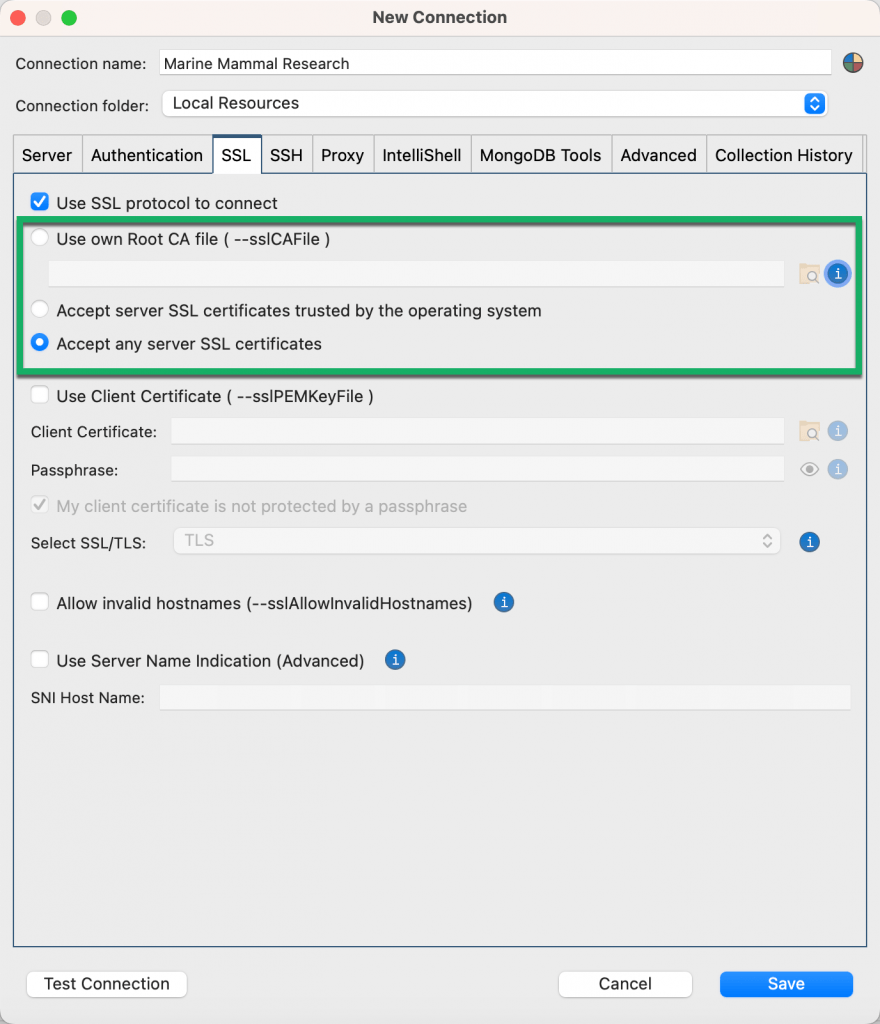 Set up SSL certificate on MongoDB