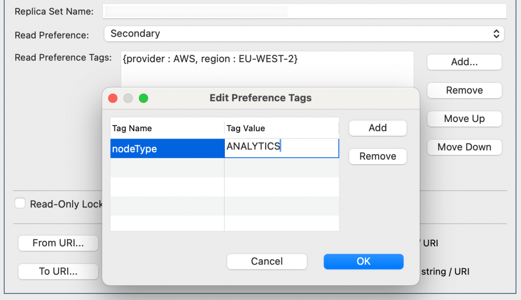 Configure read preference tags