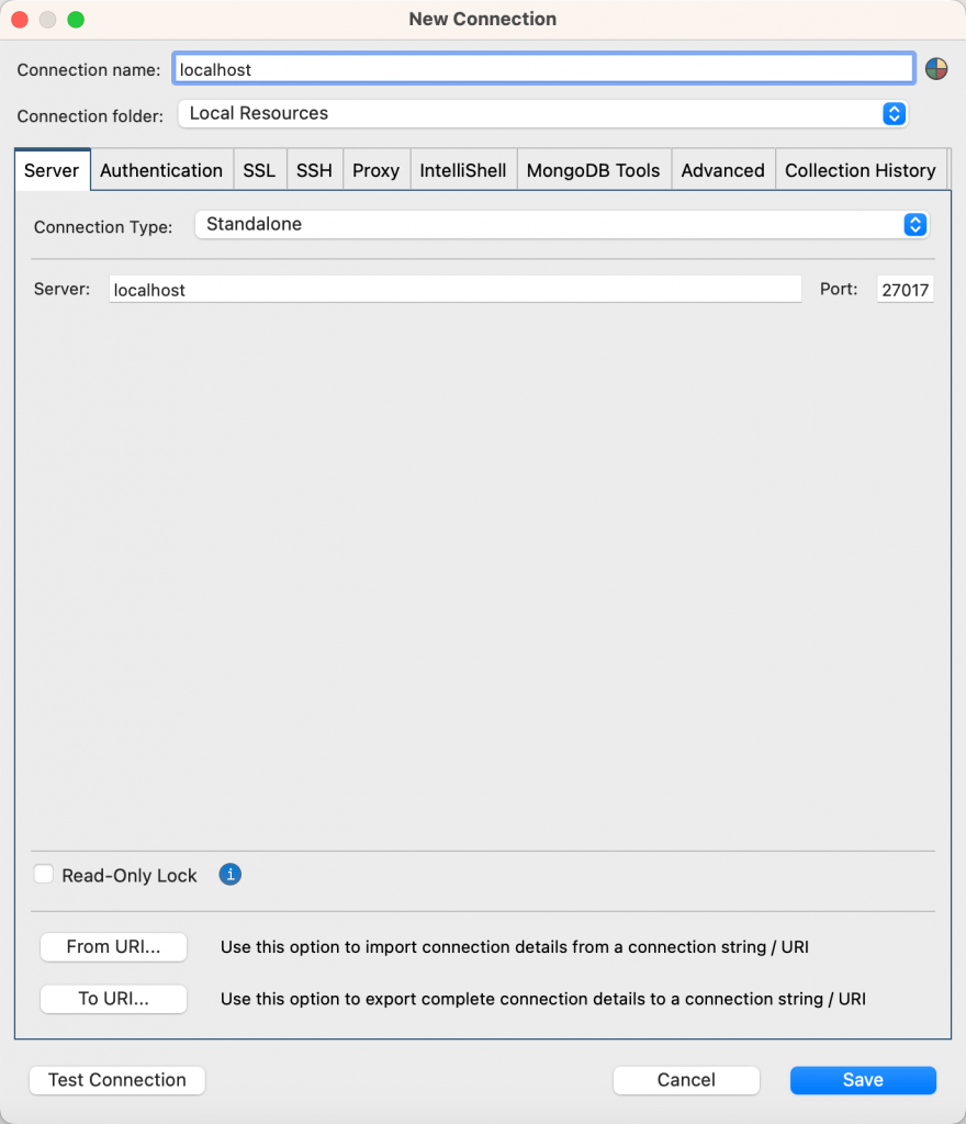 Connect to a standalone connection, like localhost