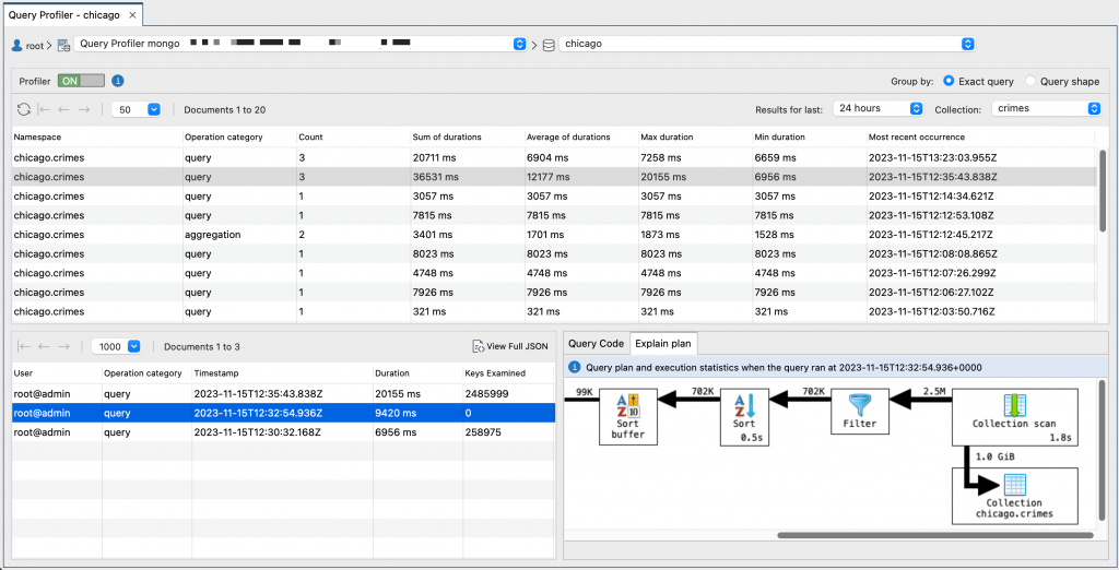 Studio 3T's Query Profiler for finding slow queries, investigating, and fixing MongoDB queries to speed up performance