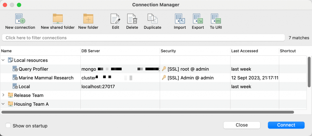 Organize and share MongoDB connections with Studio 3T's Connection Manager