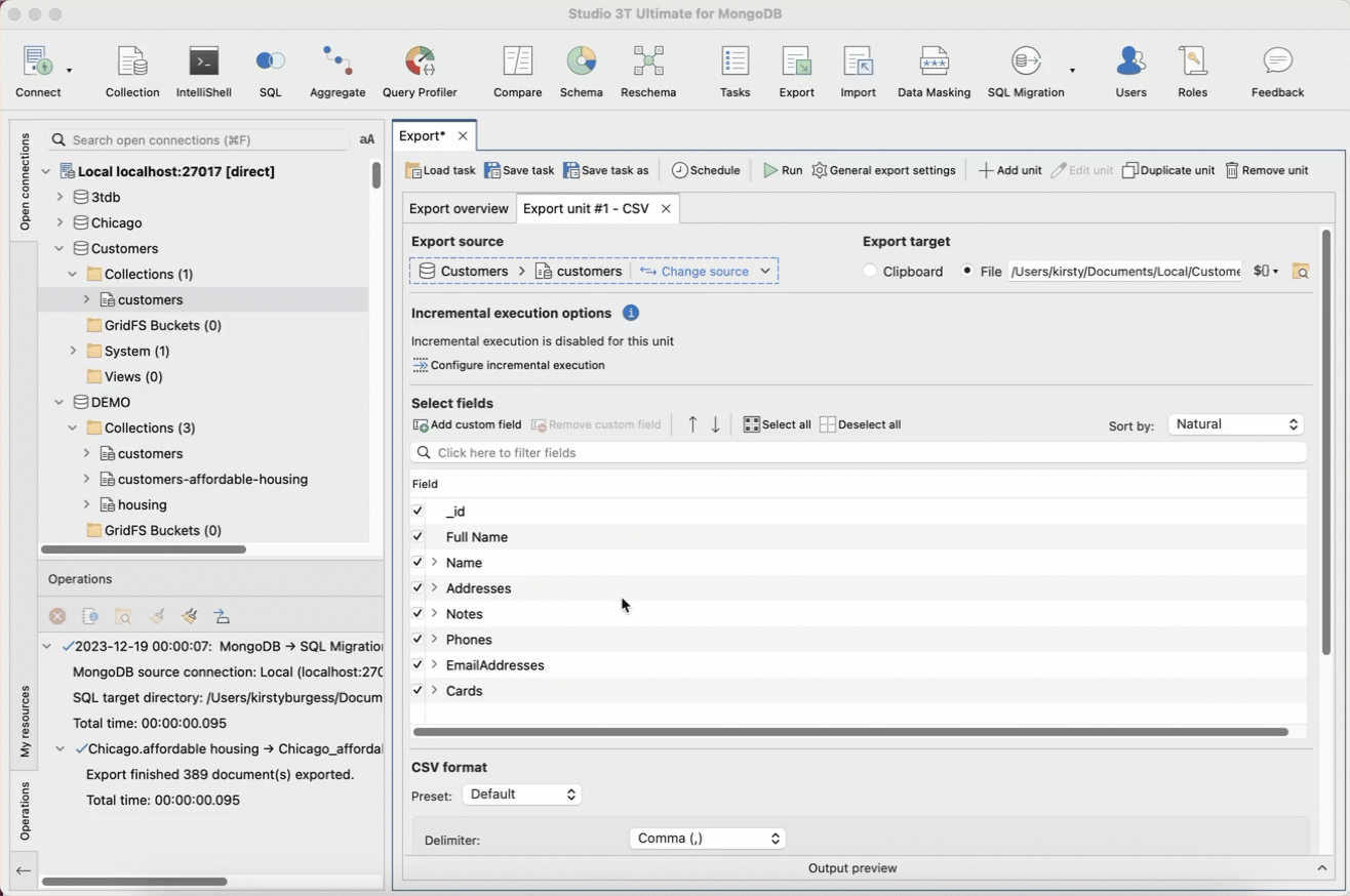 Change databases, connections, and connections by dragging directly from the Connection Tree