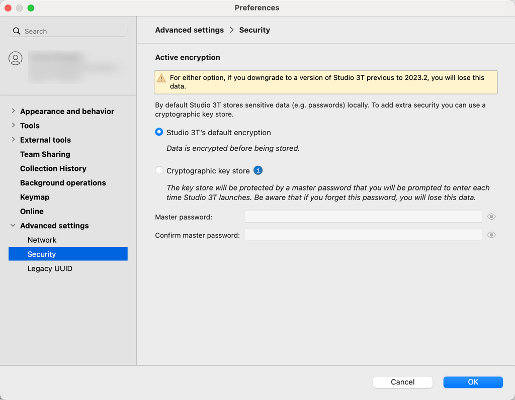 Encrypt MongoDB passwords via cryptographic key store