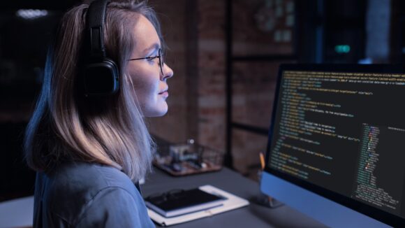 Programmer working on data integration in MongoDB