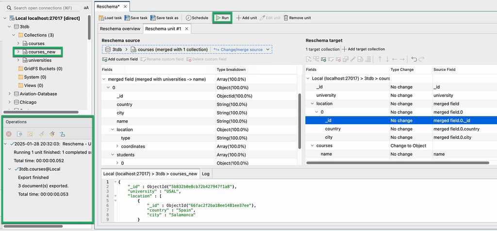 Run your MongoDB schema transformation