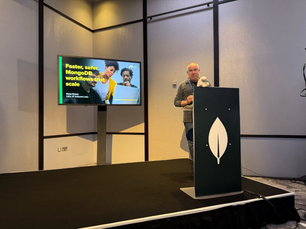 3T Software's Peter Caron speaking at MongoDB.local London 2025.
